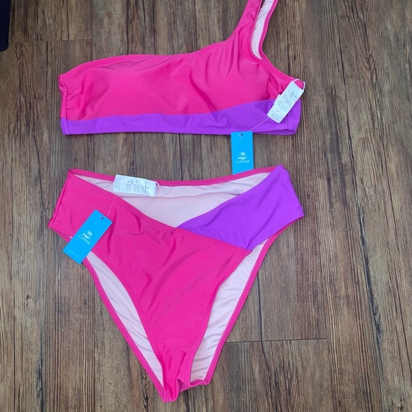 Cupshe Vibrant Pink and Purple Bikini NWT - Picture 1 of 5